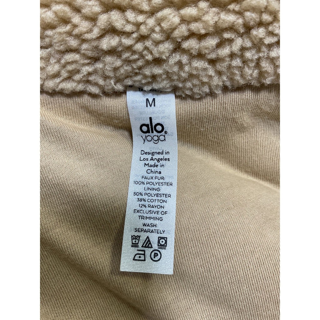Alo Yoga Foxy Sherpa Tan Polyester Jacket Size M