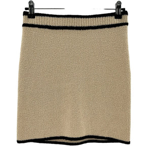 L'Academie Knit Beige Elektra Mini Skirt Size S