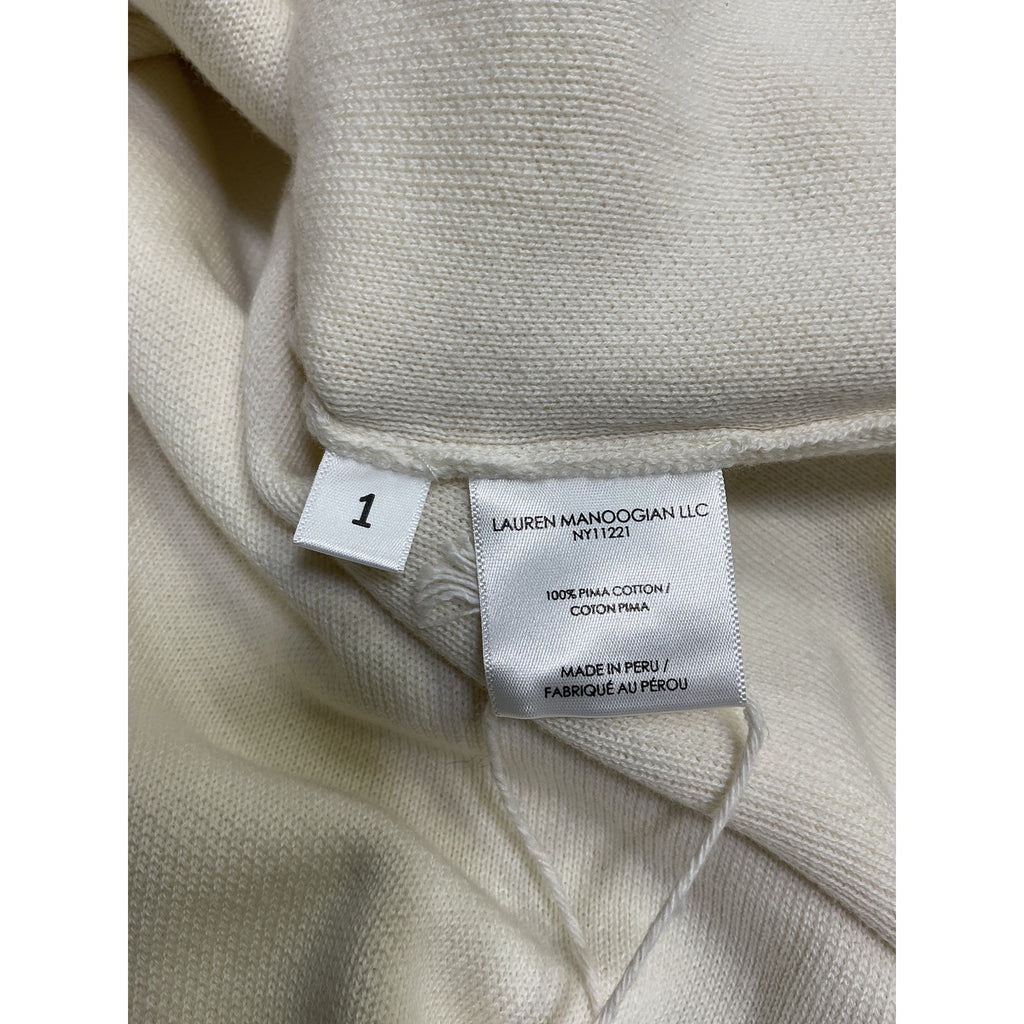 Lauren Manoogian White Cotton Oversized Pima Cotton Sweater Size 1 - NWT