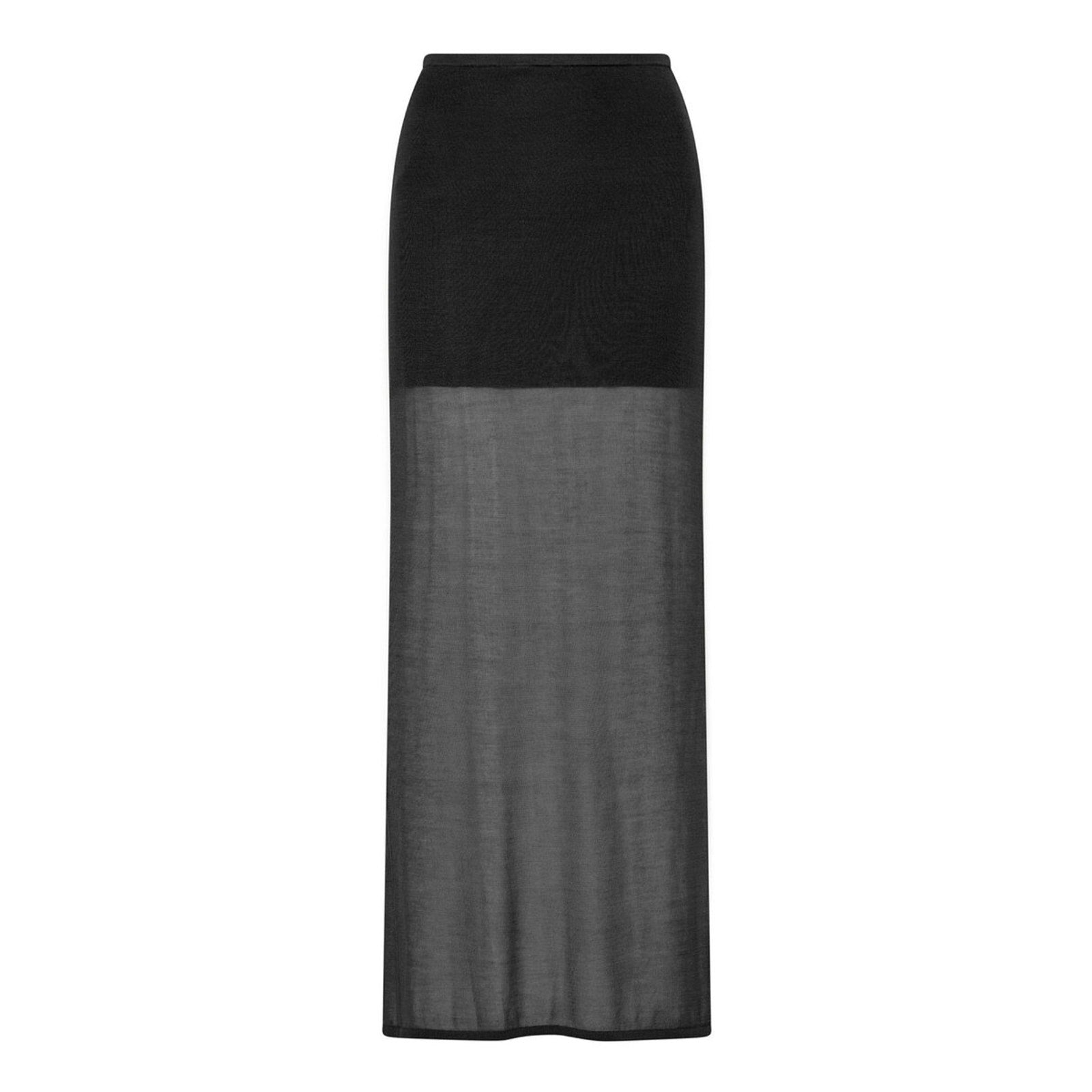 St. Agni Sheer Black Lyocell Tencel Column Skirt Size M