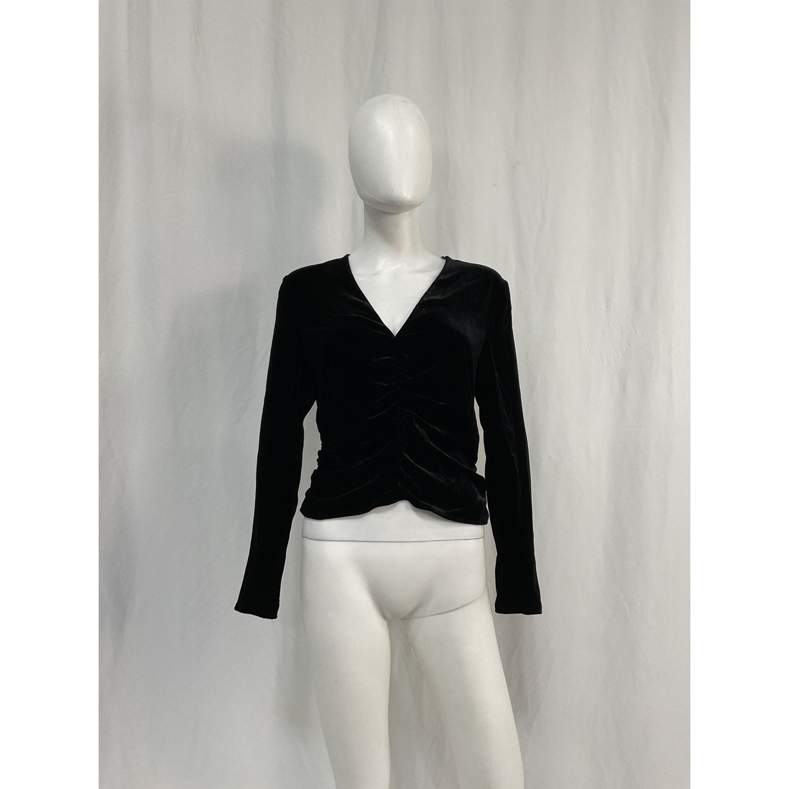 Veronica Beard 'Pelona' Black Rayon Stretch-Velvet Top Size 6