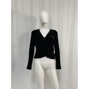 Veronica Beard 'Pelona' Black Rayon Stretch-Velvet Top Size 6