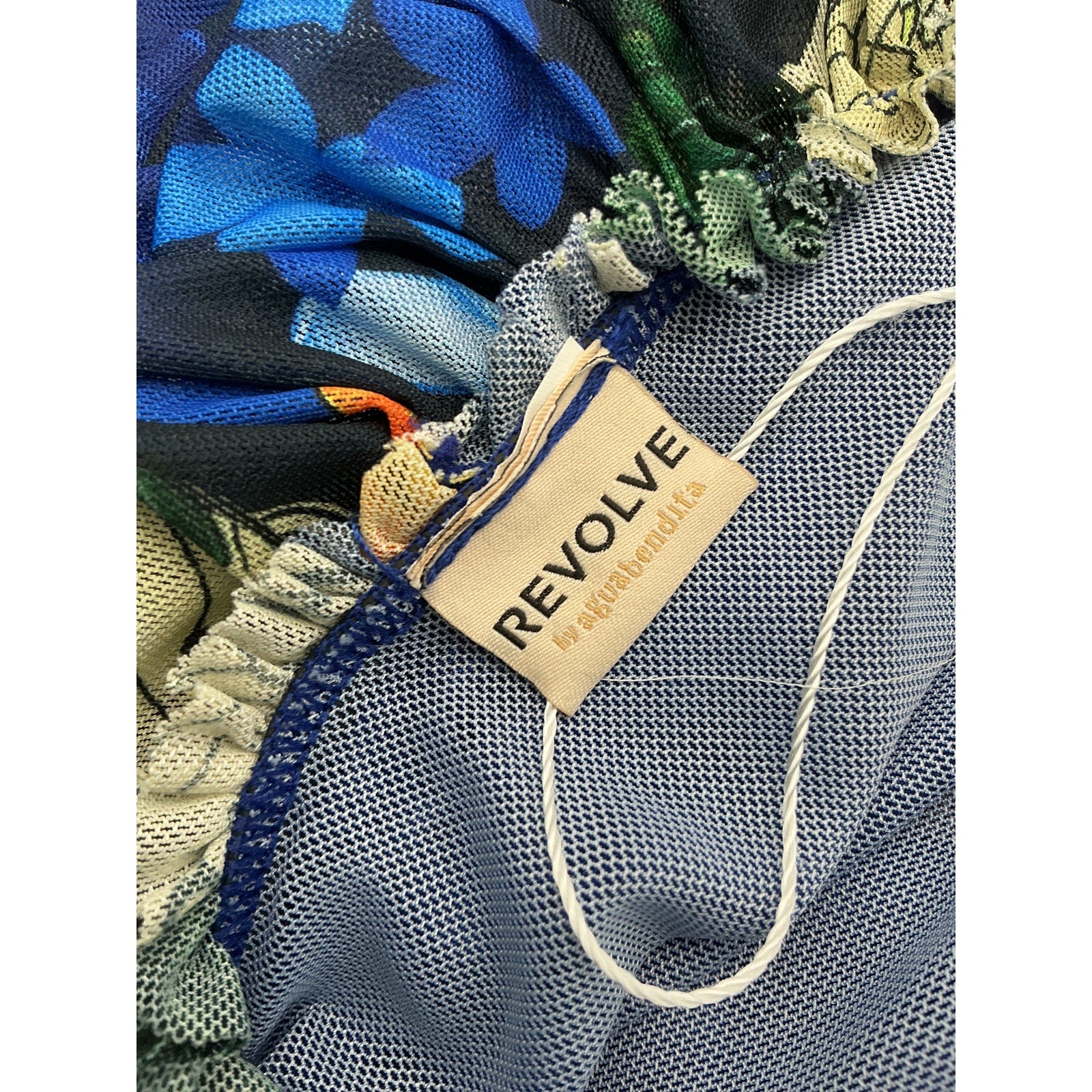 Agua Bendita X Revolve 'Ashley' Blue Polyester Maxi Dress Size M