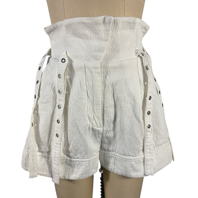 3.1 Phillip Lim Textured White Paperbag Waist Shorts Size 00