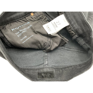 Mother Sleek Black Insider Crop Step Fray Denim Jeans Size 27