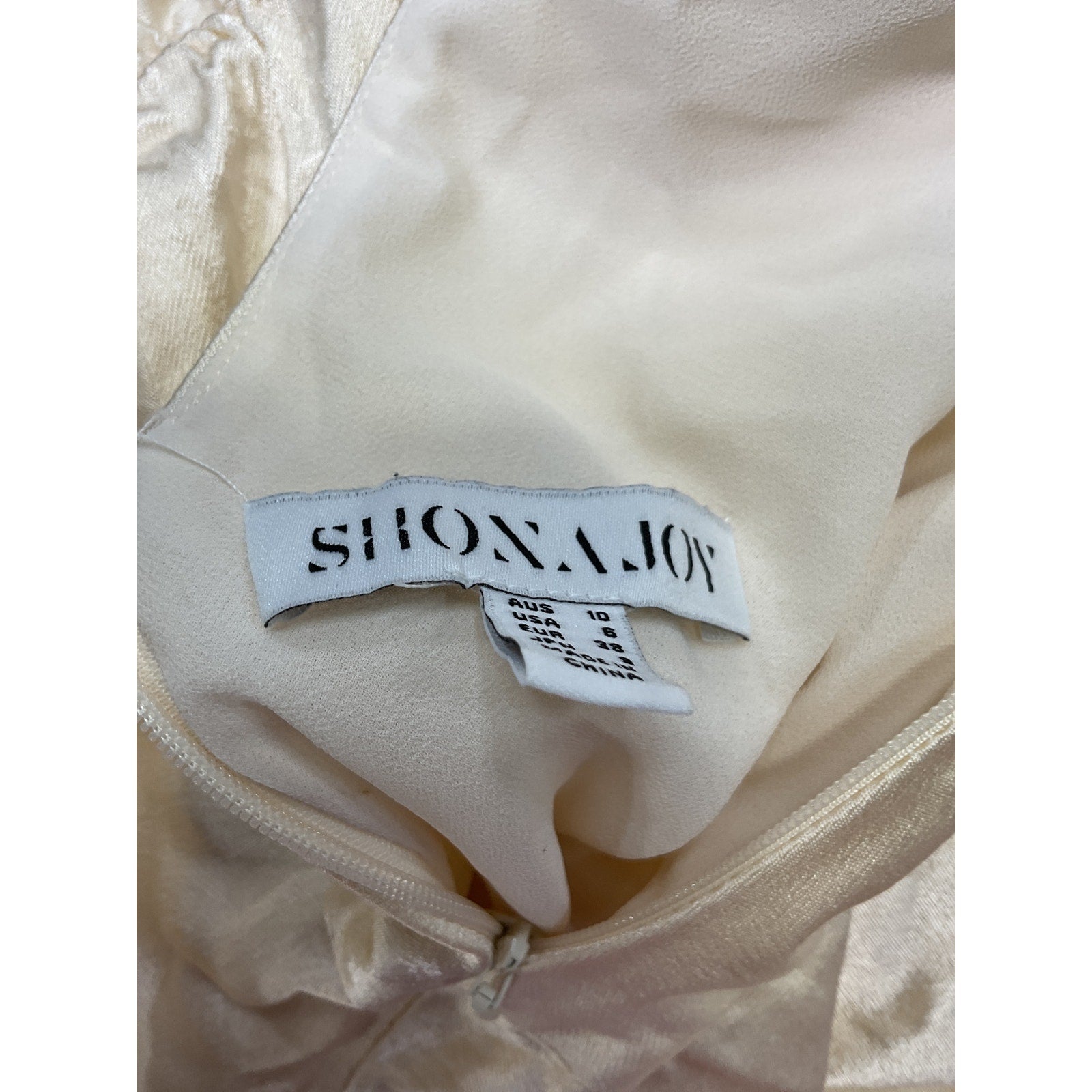 Shona Joy 'La Lune' White Viscose High Neck Ruched Maxi Dress Size 6