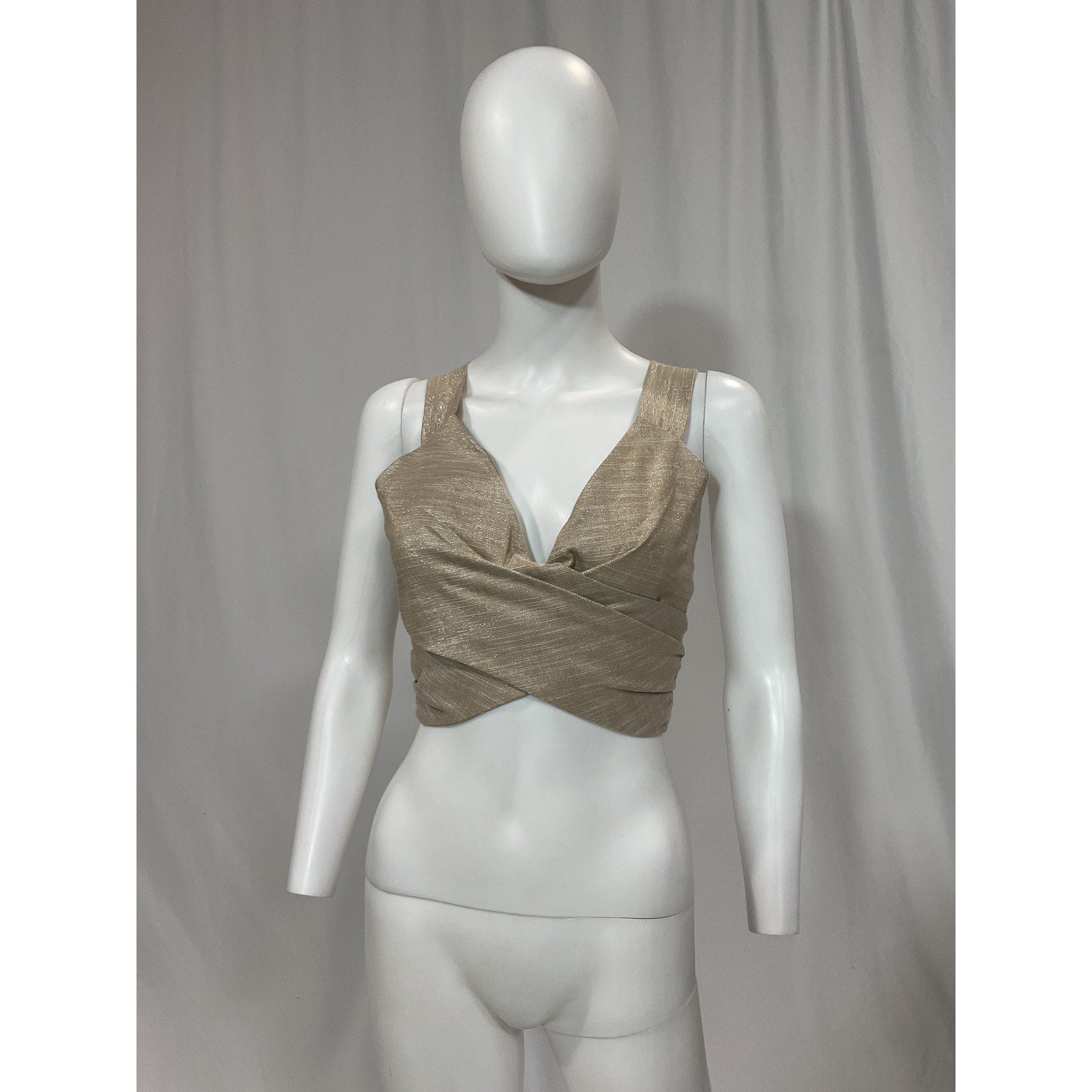 Just Bee Queen 'Chelsea' Tan Linen Top Size S