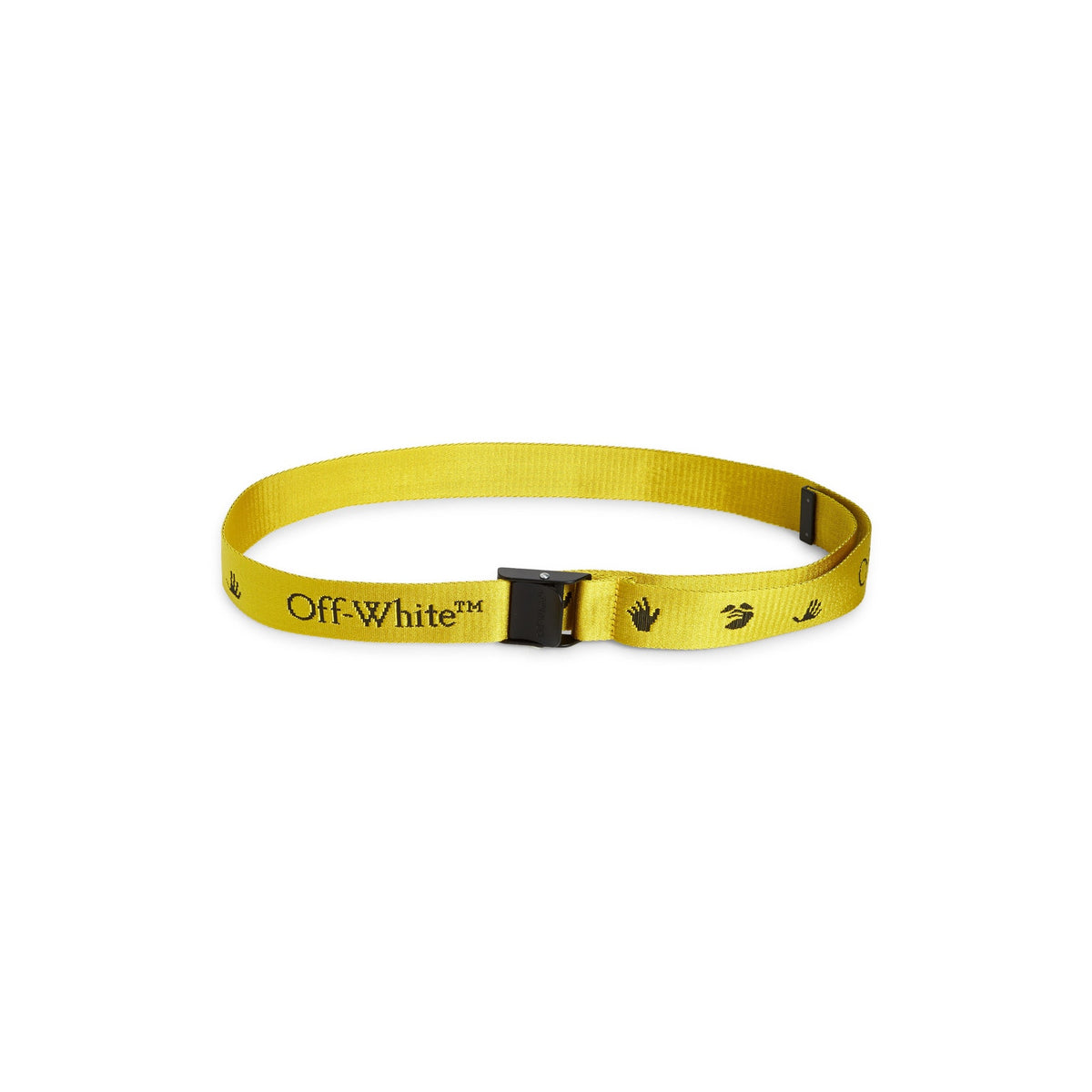 Off-White Logo Industrial Yellow Woven Belt Size OS