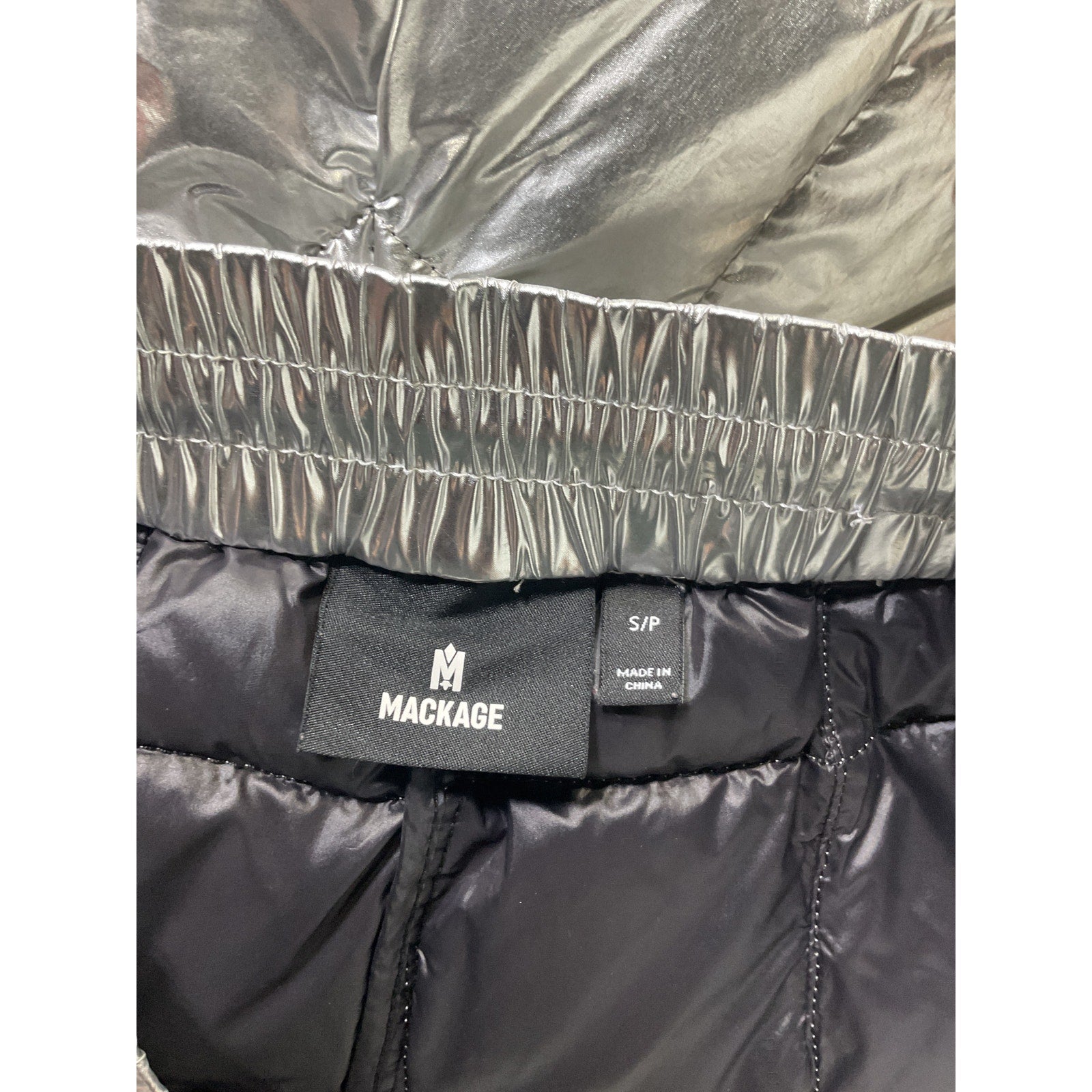 Mackage 'Aeryn' Silver Metallic Down Ski Pants Size S