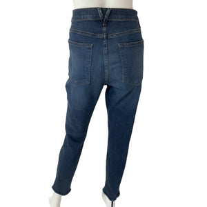 Veronica Beard High-Rise Button-Fly Raw-Hem Laguna Debbie Skinny-Ankle Denim Jeans Size 31