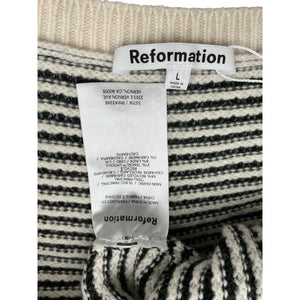 Reformation Cozy Multicolor Boatneck Cropped Sweater Size L