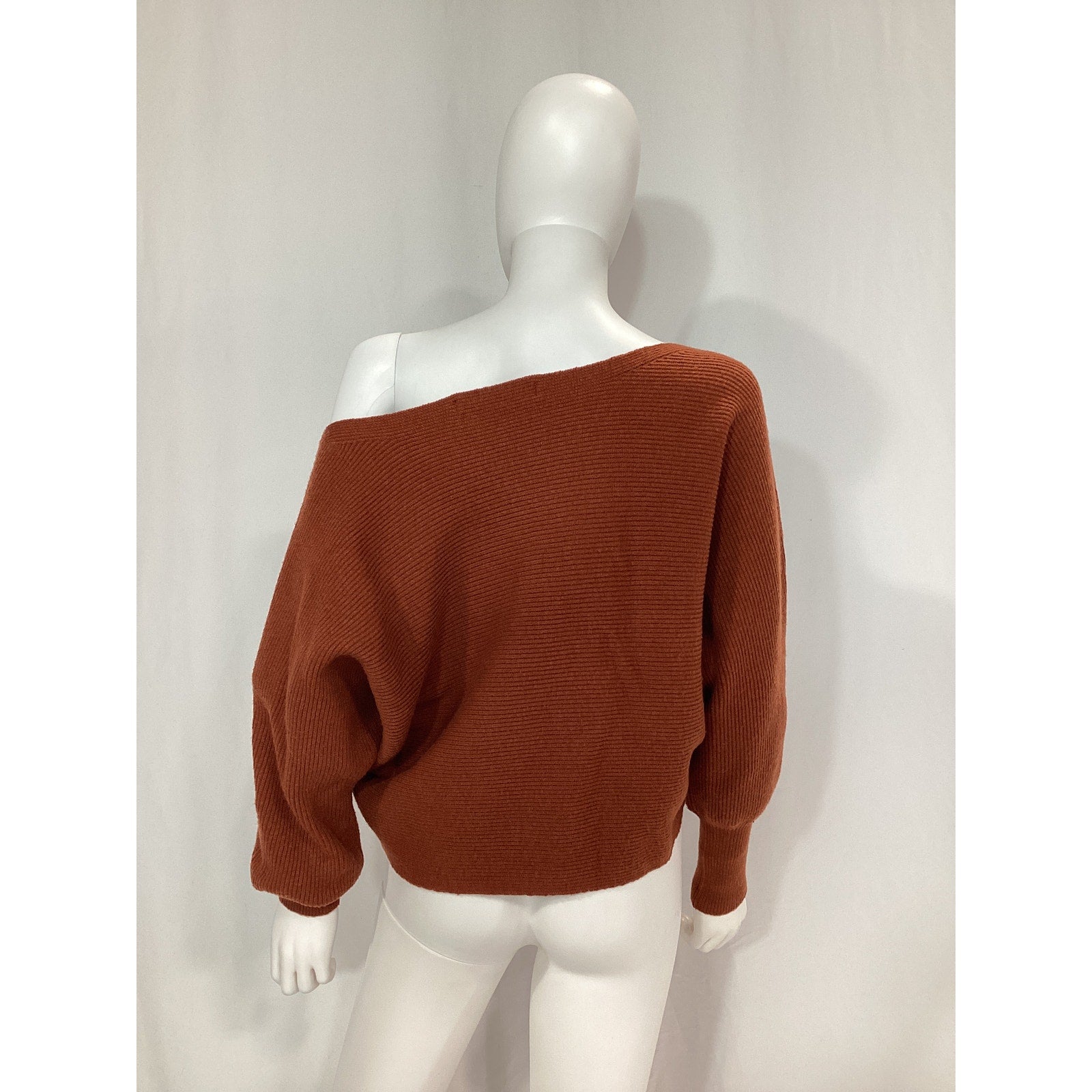 House Of Harlow 1960 'Winifred' Orange Off Shoulder Dolman Sleeve Wide Neck Sweater Size XS