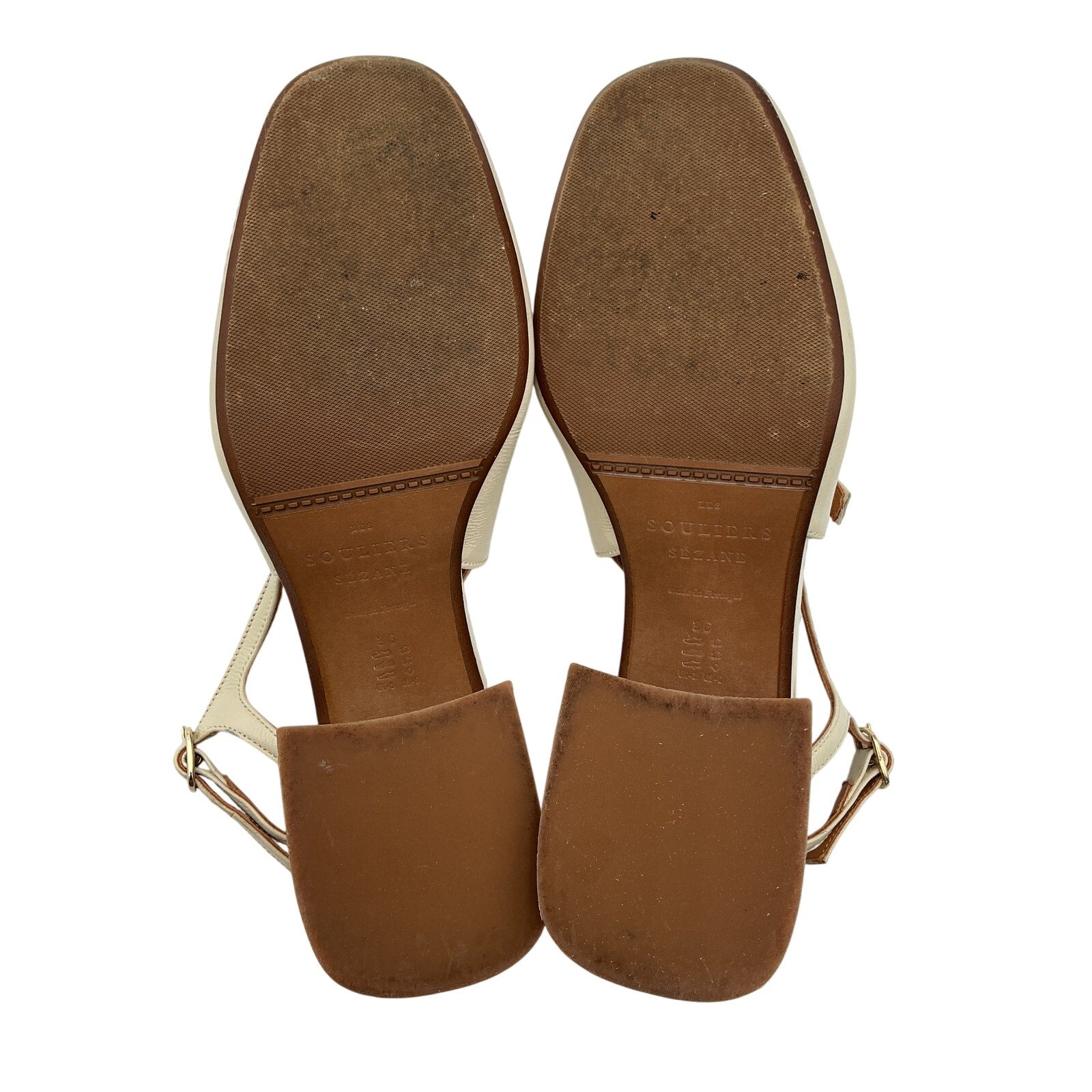 Sézane 'Paula' Beige Leather Babies Size 6