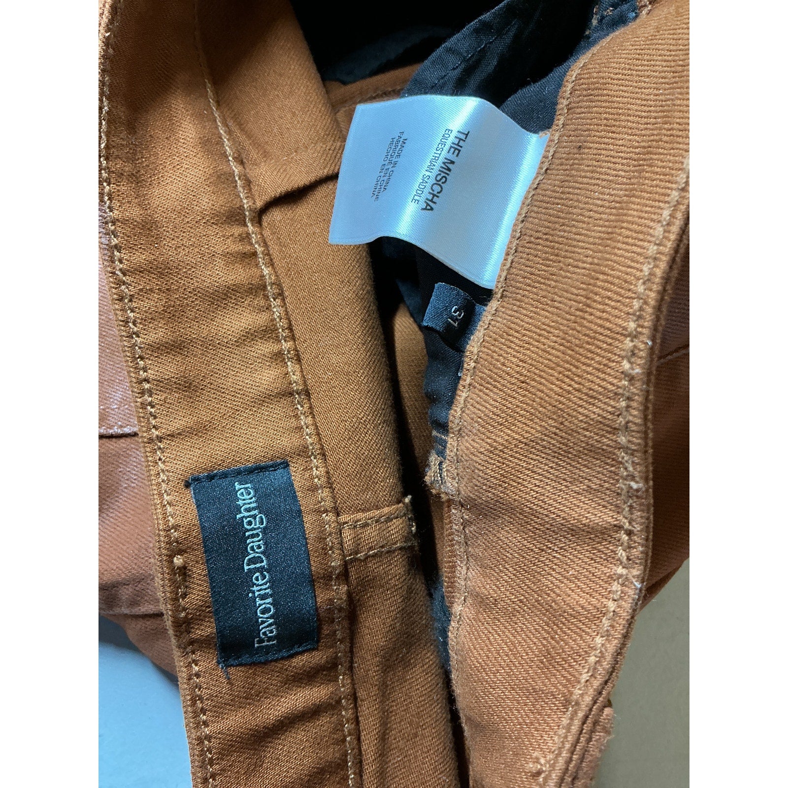 Favorite Daughter Brown The Coated 'Mischa' Wide Leg Pant Size 31