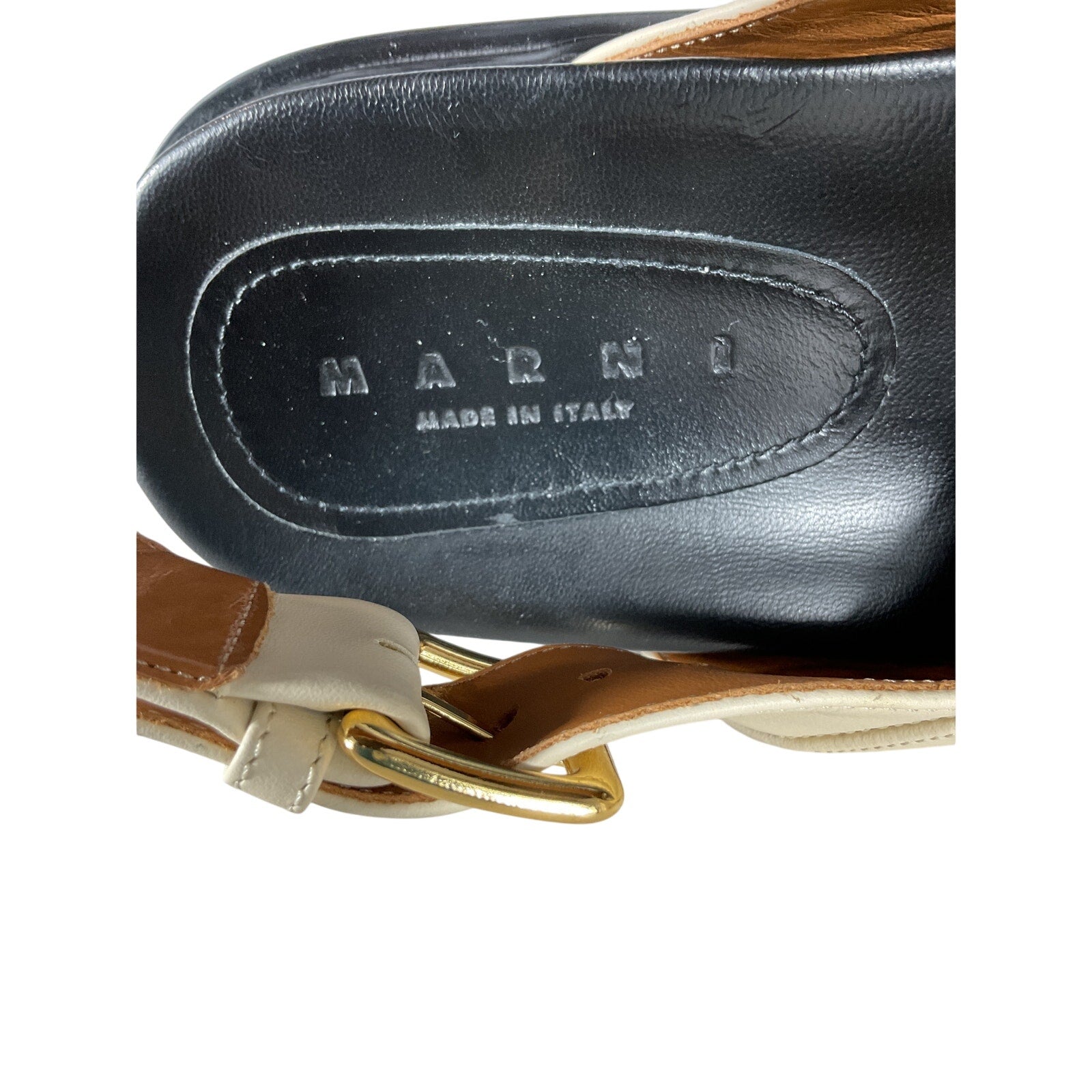 Marni Black Calfskin Leather Fussbett Sandals Size 9