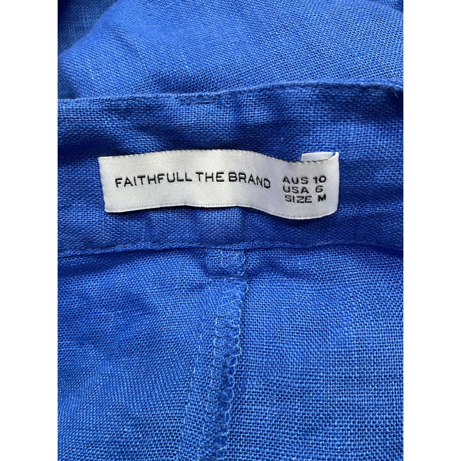 Faithfull The Brand 'Francois' Blue Linen Pants Size M