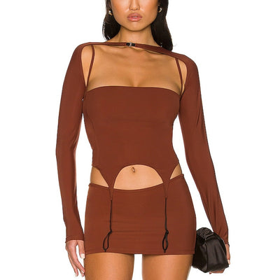 Miaou Sleek Brown Phoenix Top Size M