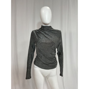 Veronica Beard 'Mylie' Black Mockneck Top Size S