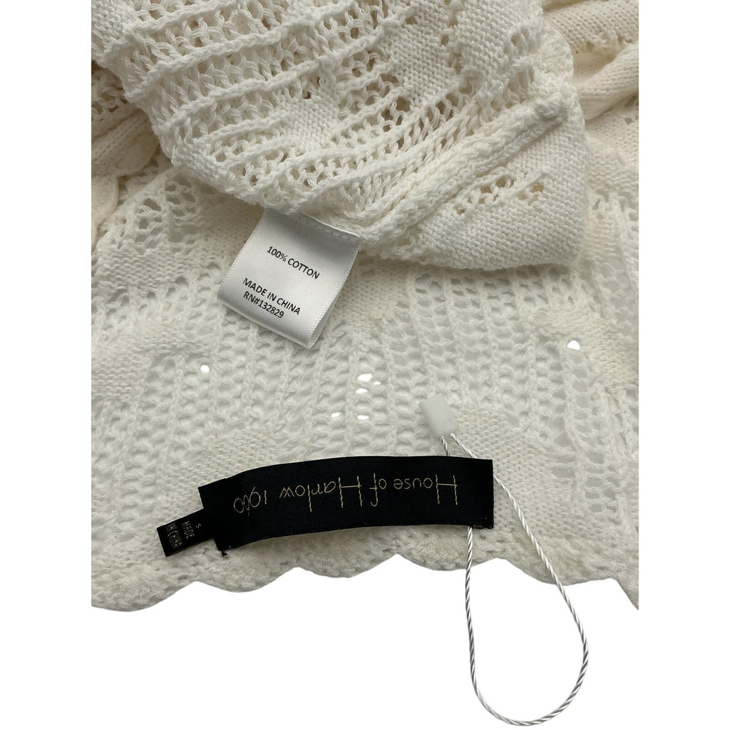 House Of Harlow 1960 x Revolve 'Kameli' White Cotton Pointelle Cropped Sweater Size S