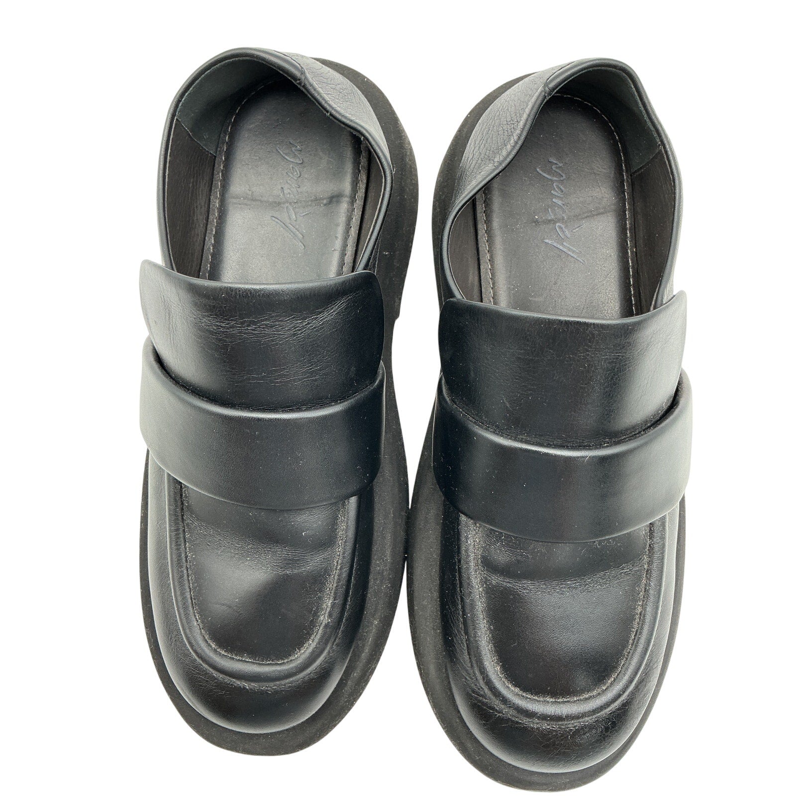 Mars�ll 'Gomme' Black Leather Gommellone Loafers Size 5.5