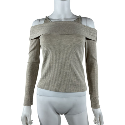 Simkhai Ribbed Heather Grey Piper Top Size S