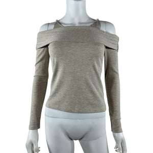 Simkhai Ribbed Heather Grey Piper Top Size S