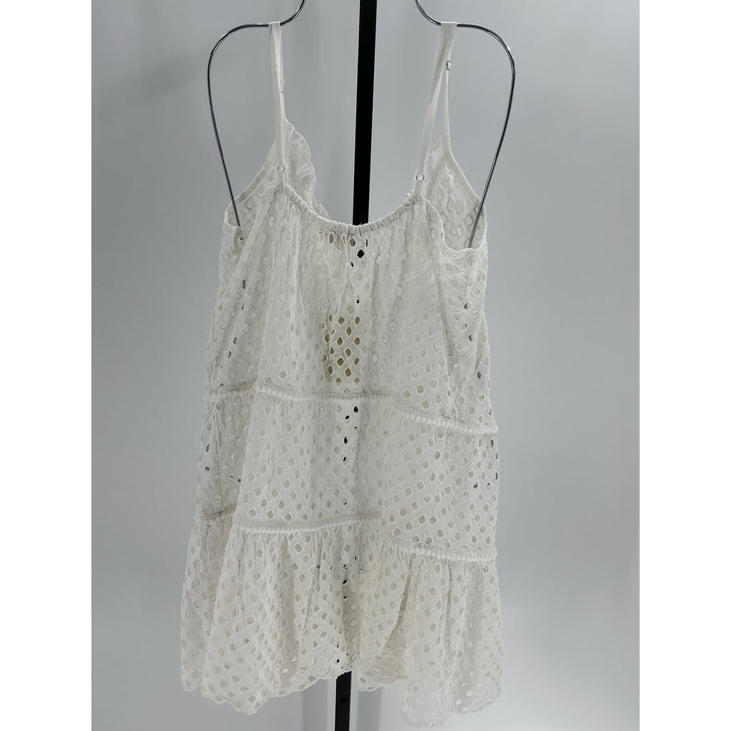 Ramy Brook 'Marg' White Cotton Cotton Tiered Mini Dress Size S
