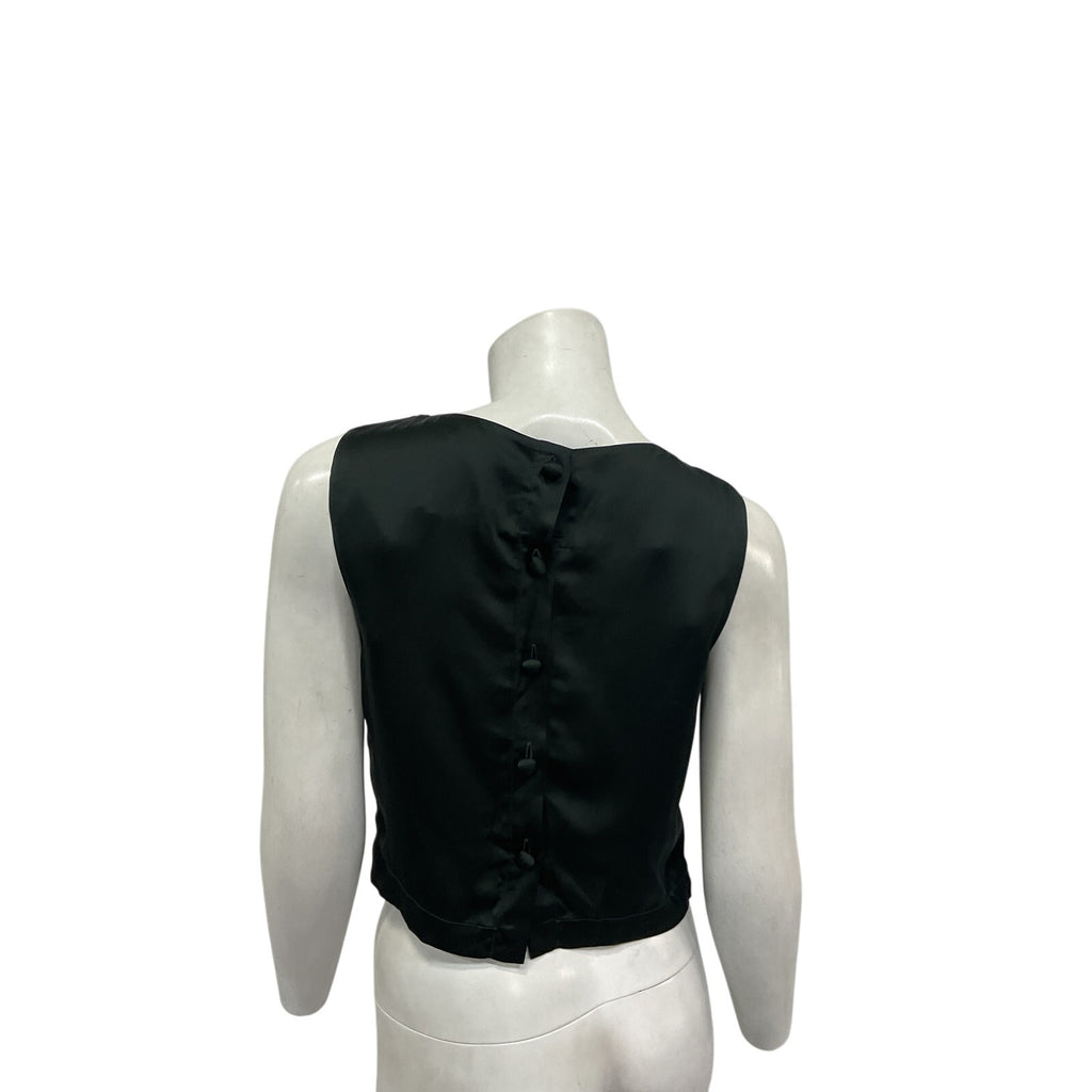 Ciao Lucia 'Claudine' Black Viscose Sleeveless Satin Top Size XS