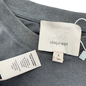 Cinq à Sept Embellished Gray Diamond Vines Bree Tee Size S