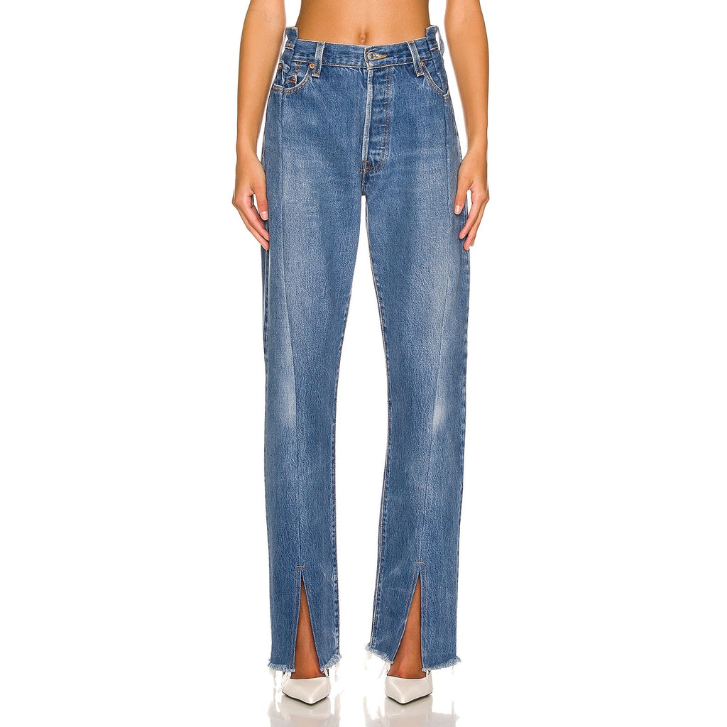 Eb Denim Split Hem Blue Cotton Ogs Denim Jean Size 30