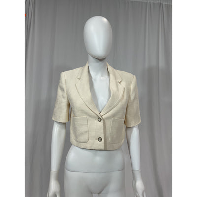 Astr The Label 'Siarah' White Tweed Jacket Size S