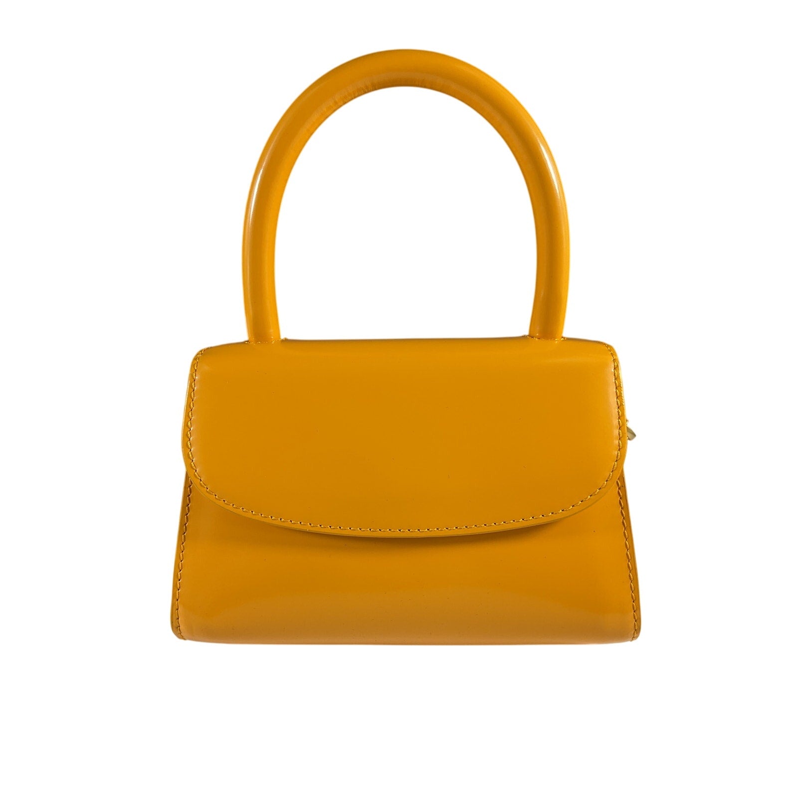 By Far Mini Semi Yellow Leather Bag