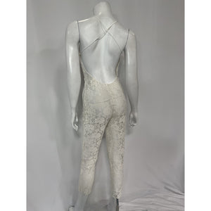 Norma Kamali Low Back White 'Fara' Slip Jumpsuit Size S