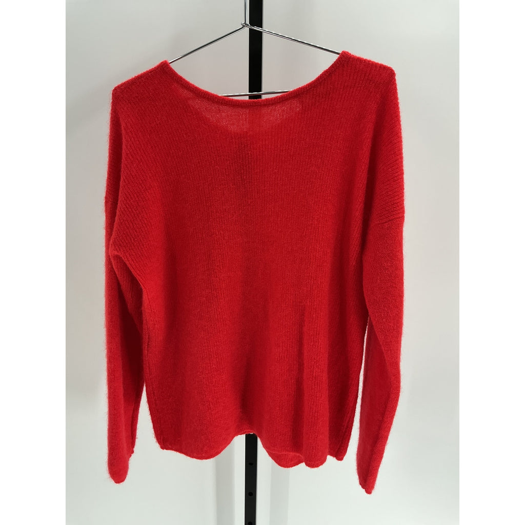 S�zane 'Gaspard' Red Mohair Cardigan Size XXL