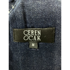 Ceren Ocak Lace Up Navy Blue Corset Top Size M
