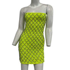 Retrofête Embellished Neon Yellow Felicity Mini Dress Size XS