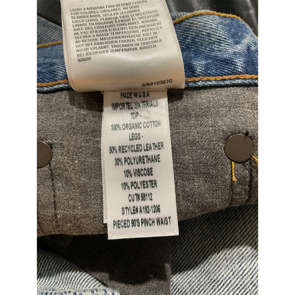 Agolde Pieced 90'S Blue Cotton Pinch Waist Denim Jean Size 25