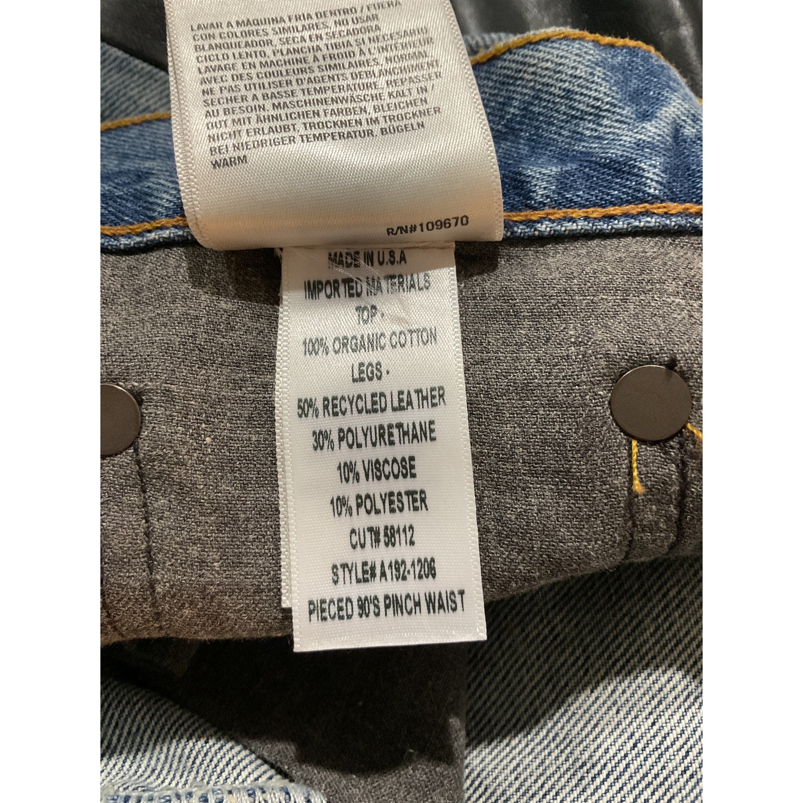 Agolde Pieced 90'S Blue Cotton Pinch Waist Denim Jean Size 25