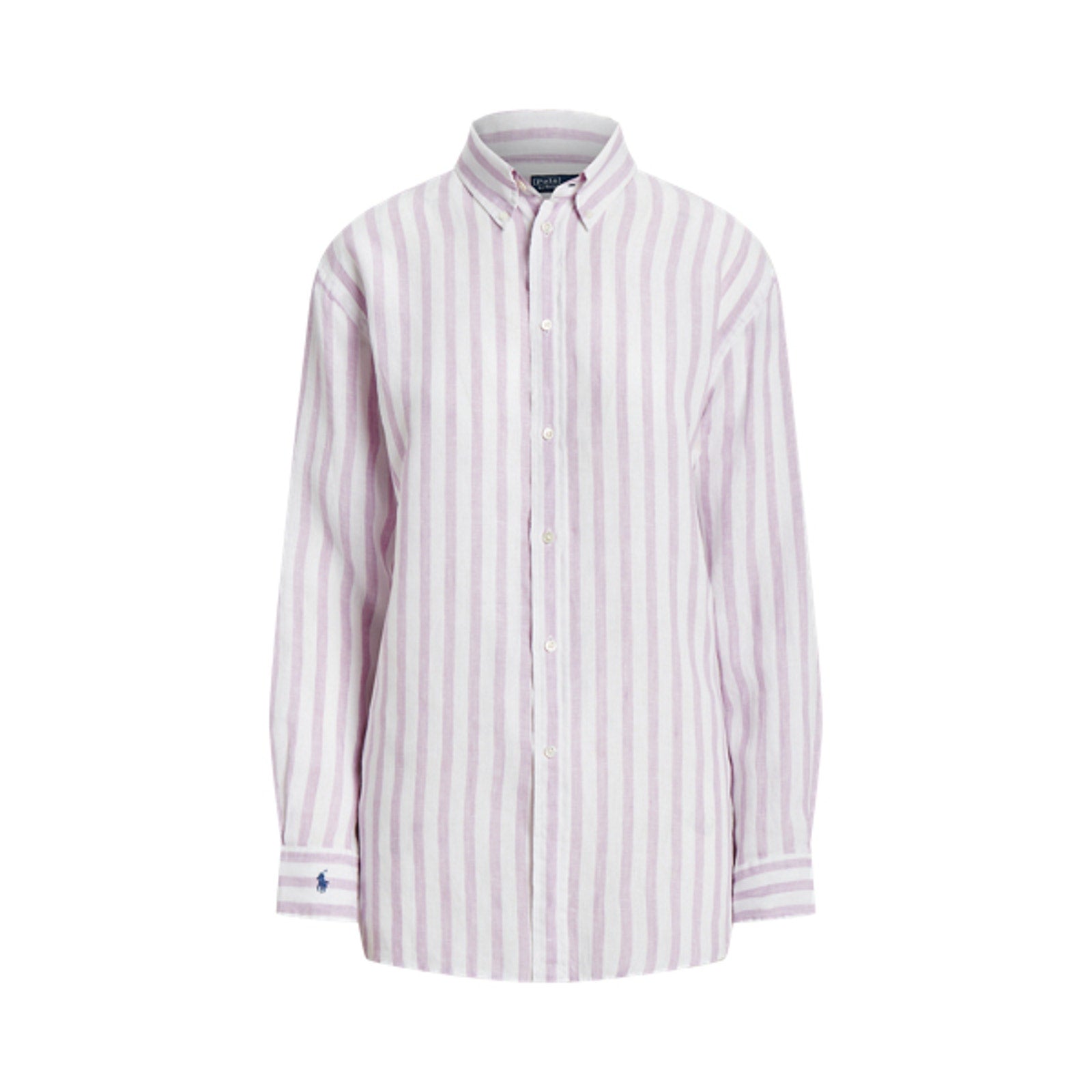 Ralph Lauren Oversize Pink Linen Fit Striped Shirt Size XS