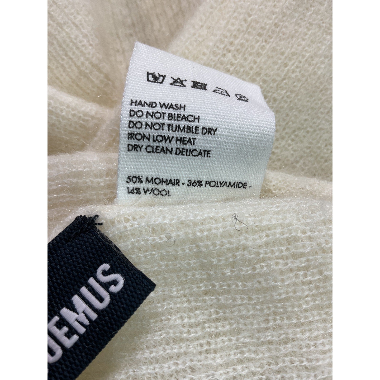 Jacquemus 'Ssense' White Exclusive Off-White Mohair Wool Blend Le Cardigan Size 34
