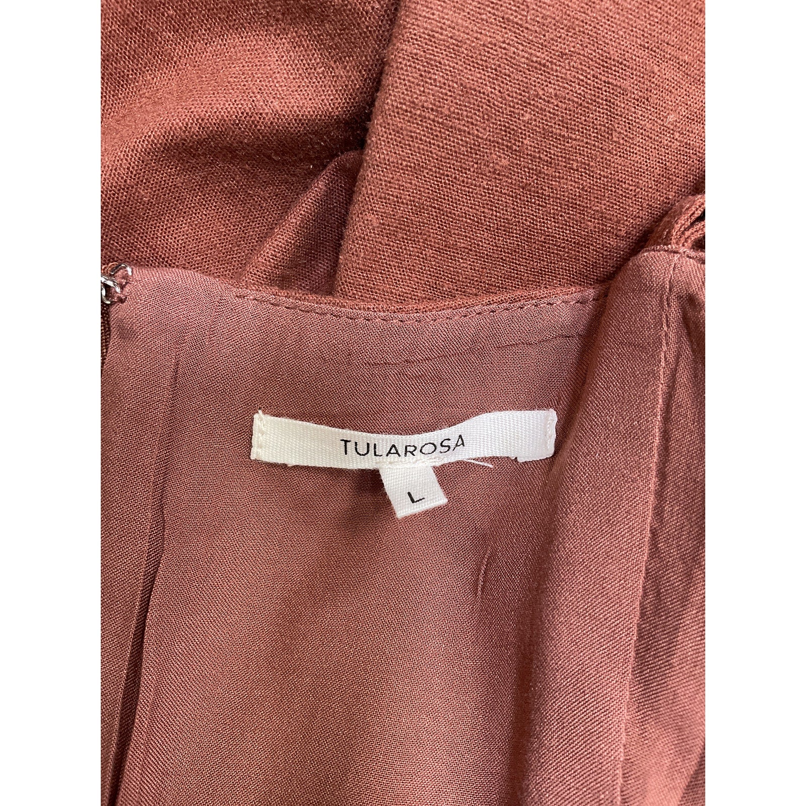 Tularosa 'Lexi' Brown Linen Midi Dress Size L