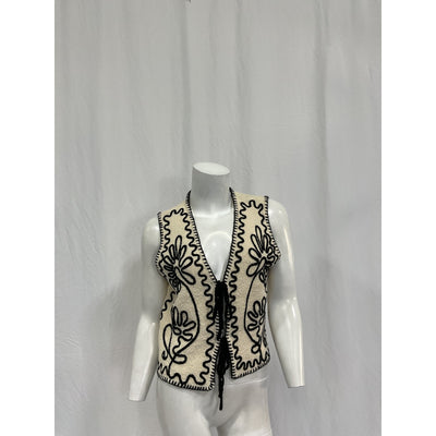 Line & Dot 'Maris' Beige Polyester Vest Size M