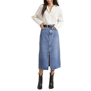 La Ligne Classic Blue Denim Jeans Kate Skirt Size 29