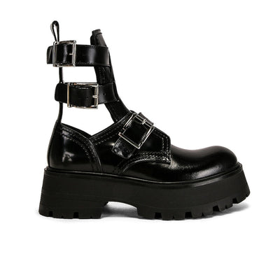 Alexander Mcqueen Chunky Black Buckle Strap Boots Size 36.5 EU / US 6.5