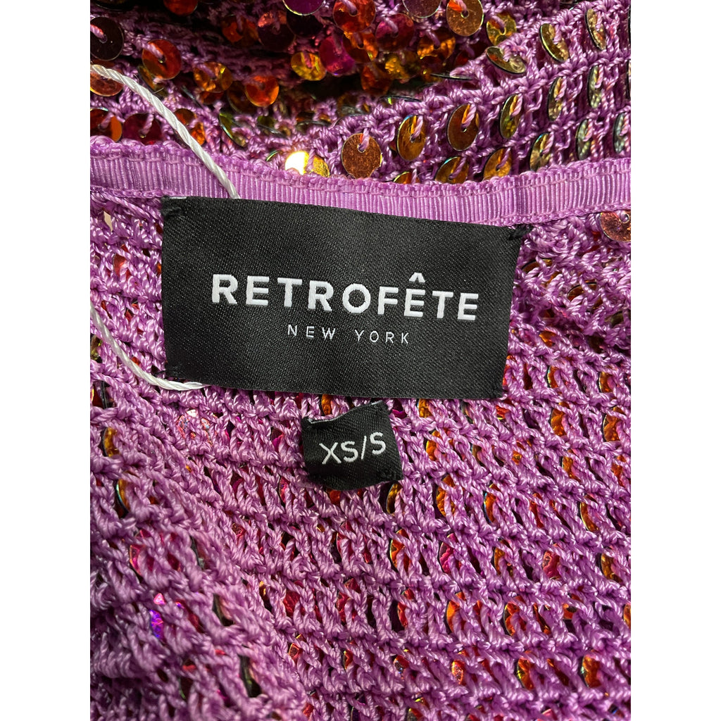 Retrofete 'Miriam' Purple Viscose Top Size XS / S