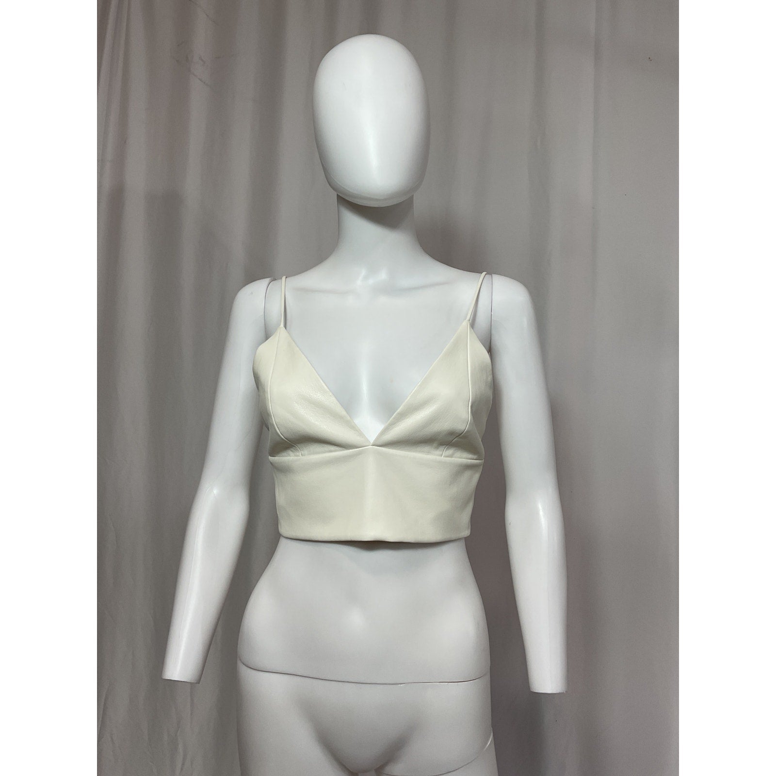 Alice + Olivia 'Carli' White Vegan Leather Bra Top Size 4
