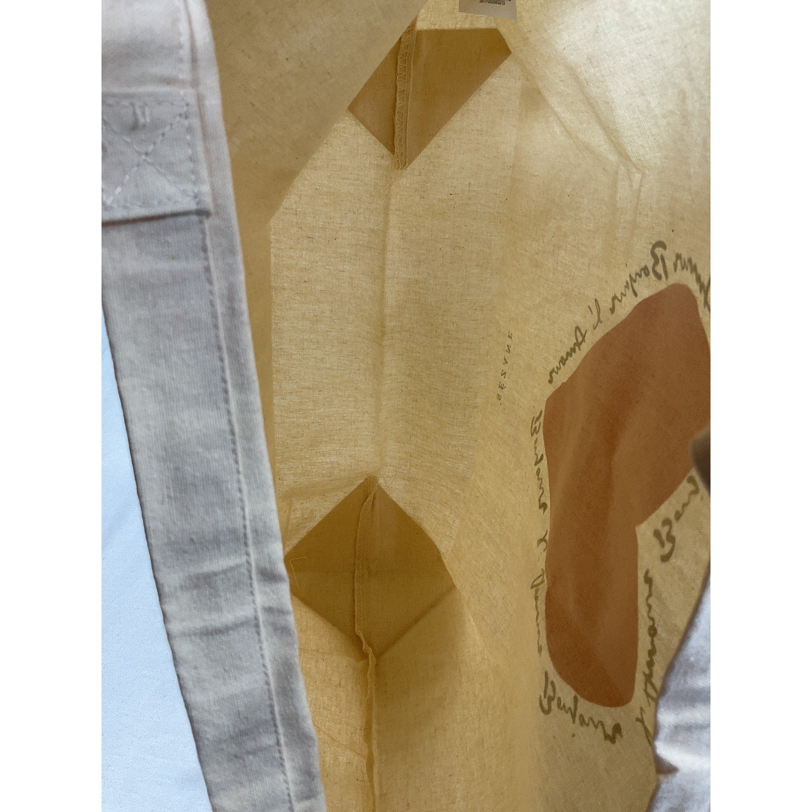 S�zane "Bonjour L'Amour" White Cotton Tote Bag