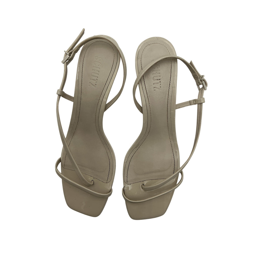 Schutz 'Heloise' Cream Leather Sandal Size 10B