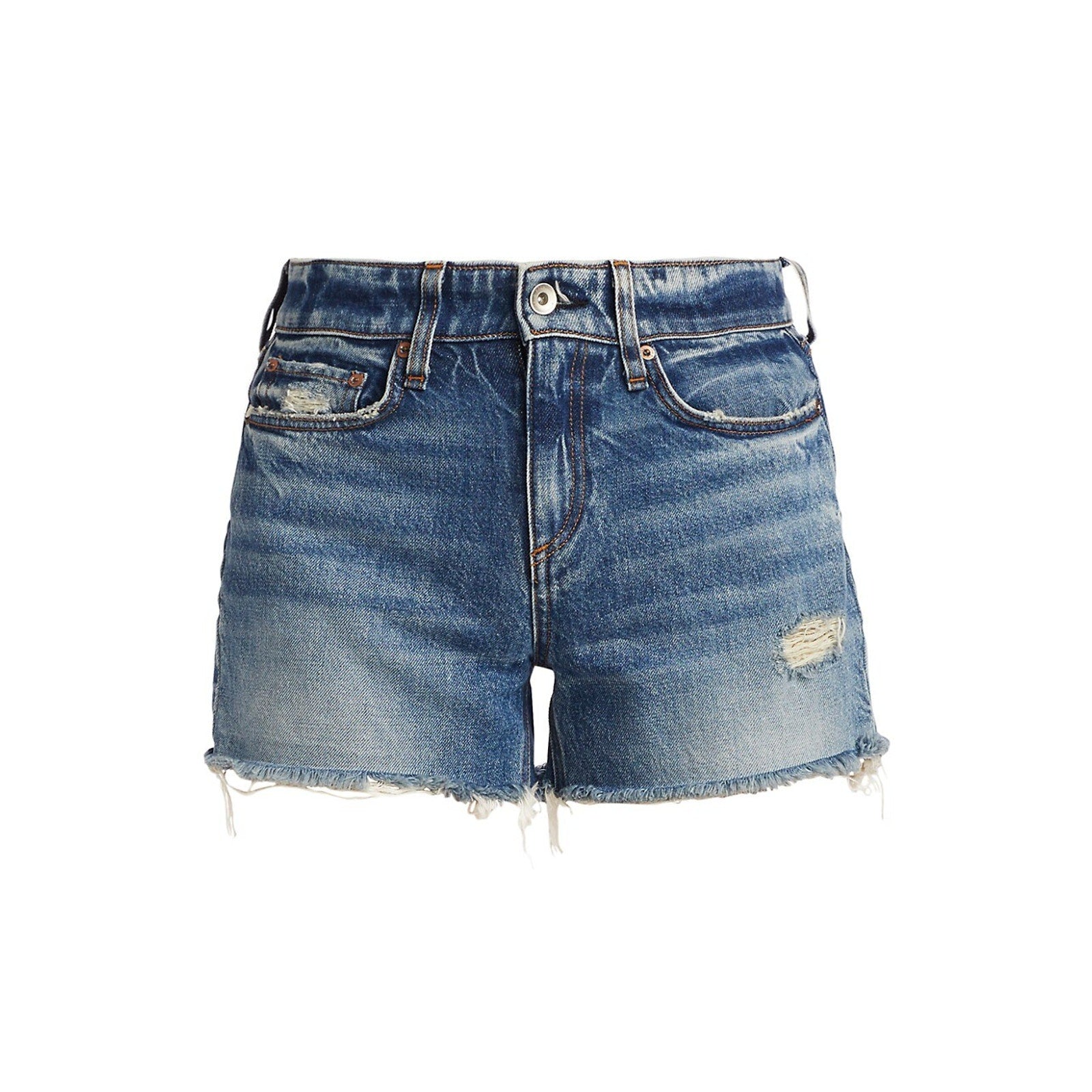 Rag & Bone 'Dre' Blue Cotton Low-Rise Denim Shorts Size 26