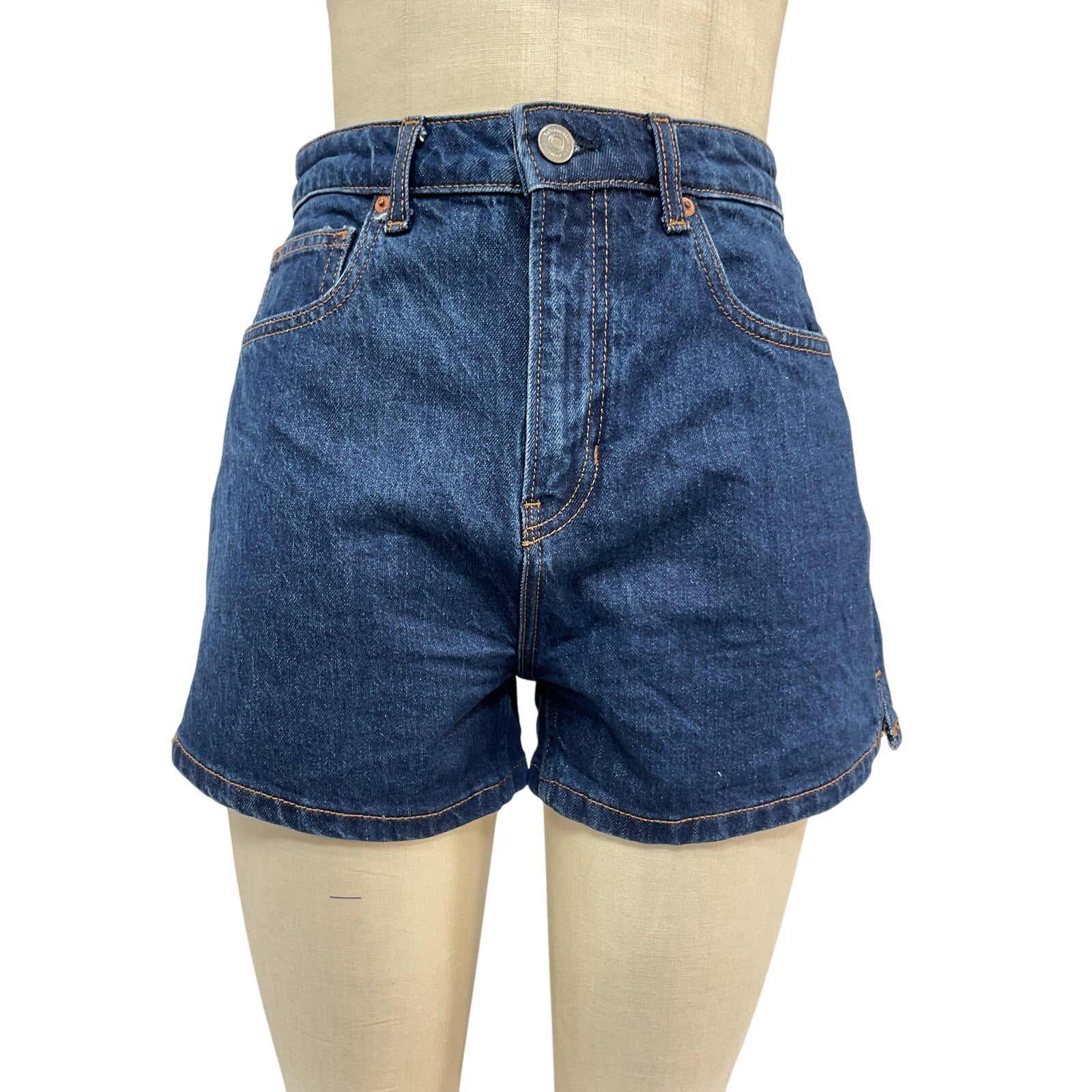 Reformation 'Norah' Blue Cotton Stretch High Rise 3.5� Denim Jean Shorts Size 27